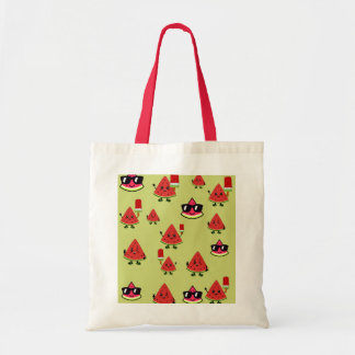 Bolsa Tote de Lona com Padrão de Melancia Fofo