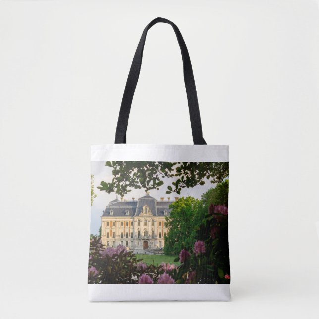 Bolsa Tote de Luxo com Padrão Floral de Castelo Fr (Frente)
