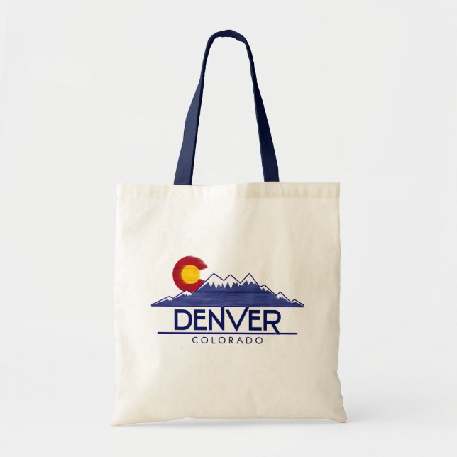 Bolsa tote de madeira montanhas Denver Colorado (Frente)