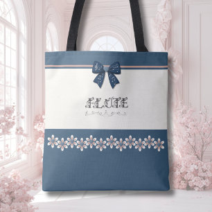 Bolsa Tote de Música de Flauta com Arco Azul Índig