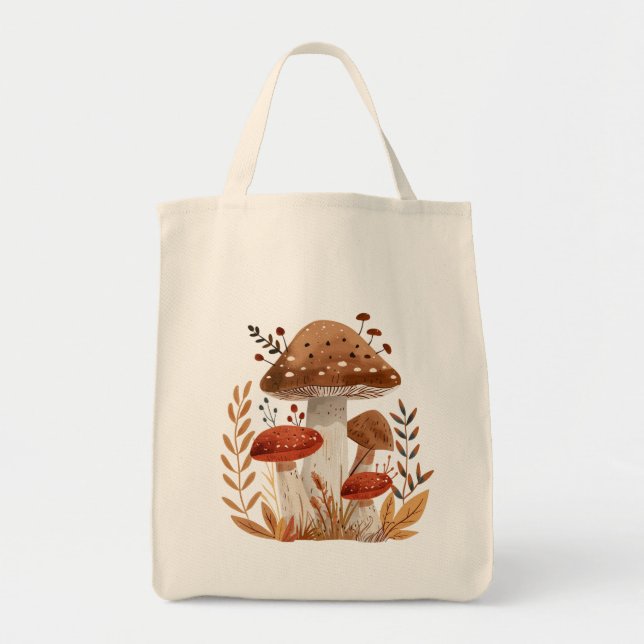 Bolsa Tote de Ombro Cogumelos (Frente)