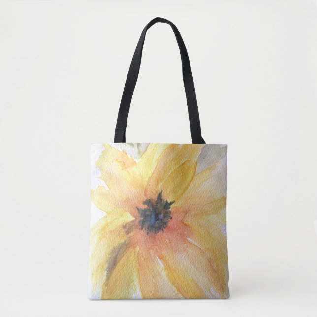 Bolsa Tote de Ombro com Estampa Total de Girassol  (Frente)