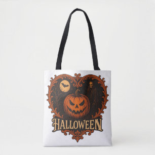 Bolsa Tote de Ombro Estampada de Halloween Assusta