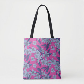 Bolsa Tote de Ombro Floral Rosa Ousado