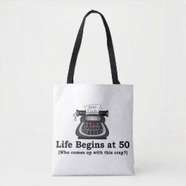 Bolsa Tote de Ombro Life Begins at 50
