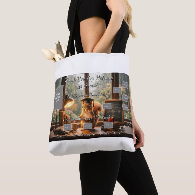 Bolsa Tote de Ombro para Professor de Esquilo em D (Close Up)