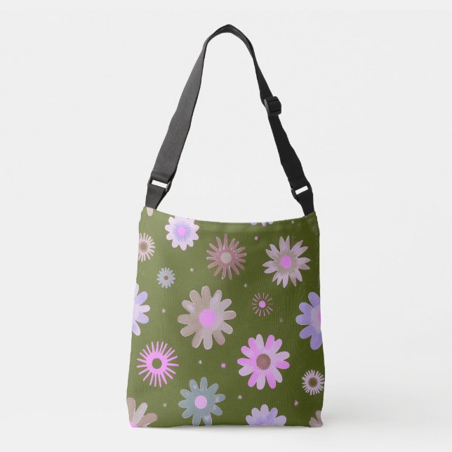 Bolsa Tote de Padrão Floral Macio (Frente)