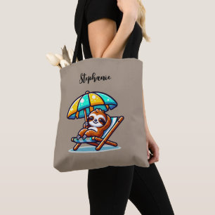 Bolsa Tote de Praia com Preguiça Personalizada