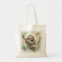 Bolsa Tote de Preguiça Sonhando na Copa da Florest