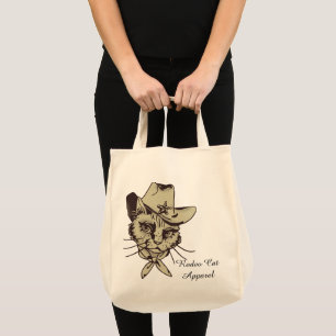 Bolsa Tote de Roupas de Cowboy Gato Rodeio Vintage