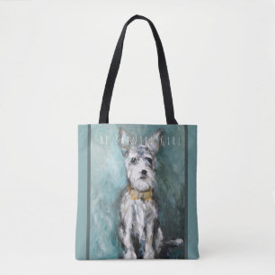 Bolsa Tote De "sacola branca dos amantes do cão do terrier d