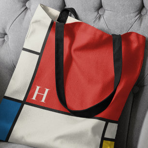 Bolsa Tote De Stijl Inspirou o Monograma dos Quadrados Primár