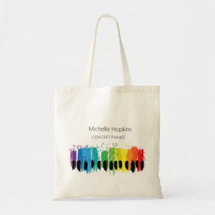 Bolsa tote de teclas de piano personalizadas para 