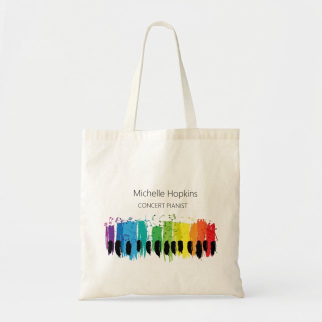 Bolsa tote de teclas de piano personalizadas para  (Frente)