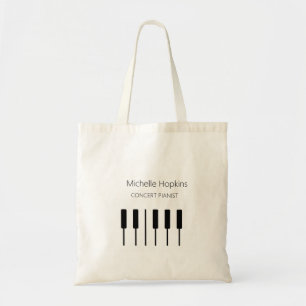 Bolsa tote de teclas de piano personalizadas para 