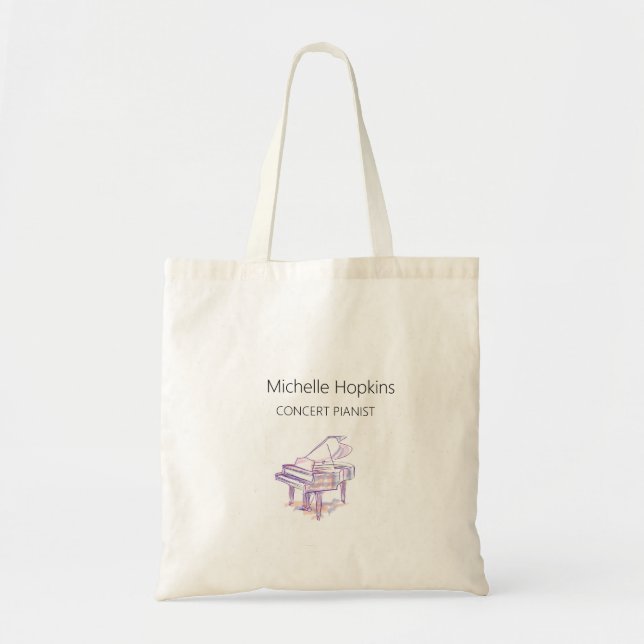 Bolsa tote de teclas de piano personalizadas para  (Frente)