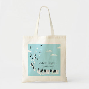 Bolsa tote de teclas de piano personalizadas para 