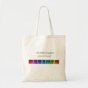 Bolsa tote de teclas de piano personalizadas para 