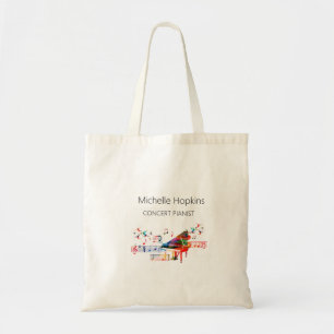 Bolsa tote de teclas de piano personalizadas para 