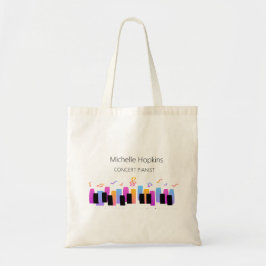 Bolsa tote de teclas de piano personalizadas para 