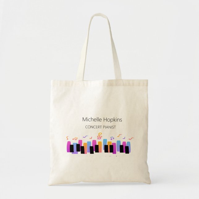 Bolsa tote de teclas de piano personalizadas para  (Frente)