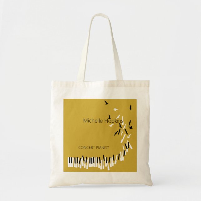 Bolsa tote de teclas de piano personalizadas para  (Frente)