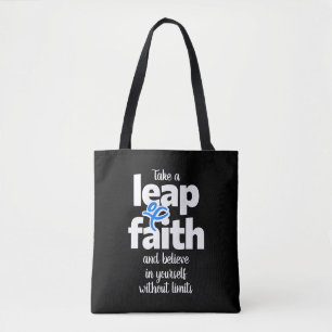Bolsa Tote Dê Um Salto De Fé E Acredite... Caneca
