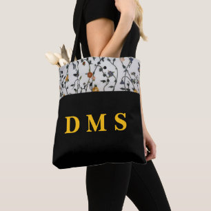 Bolsa Tote de Videira de Flores Personalizada