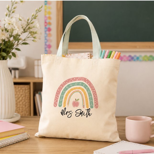 Bolsa Tote de volta à Escola Arco-íris Vida de Professor (back School Rainbow Teacher Life Tote Bag)