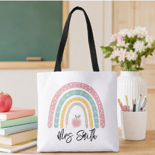 Bolsa Tote de volta à Escola Arco-íris Vida de Professor