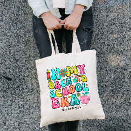 Bolsa Tote De volta à escola, colorida retro professora