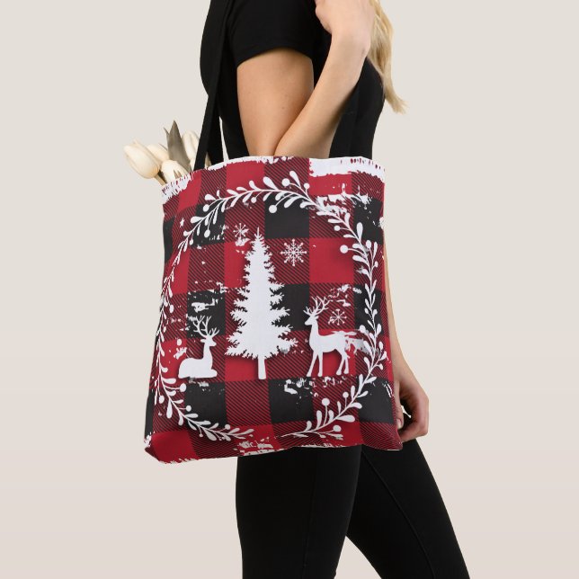 Bolsa Tote de Xadrez Reno Búfalo (Close Up)