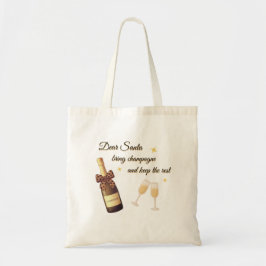 Bolsa Tote Dear Santa Champagne Design