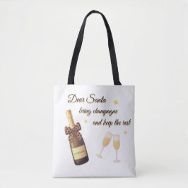 Bolsa Tote Dear Santa Champagne Design