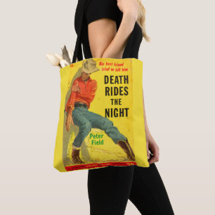Bolsa Tote Death Rides the Night Western book cobrir