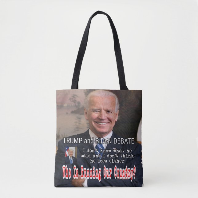 Bolsa Tote Debate sobre Trump e Biden (Frente)