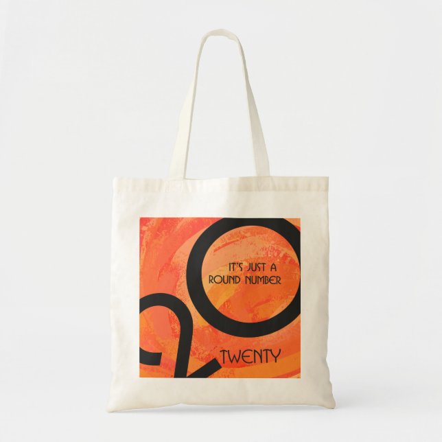 Bolsa Tote Década Laranja de Aniversário (Frente)
