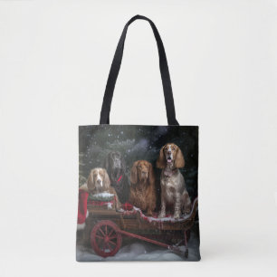Bolsa Tote Decência de Natal do Cocker Spaniel Snowy Sleigh
