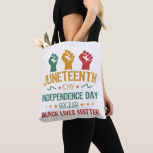 Bolsa Tote Décimo Junho é o Dia da Independência Afro-America