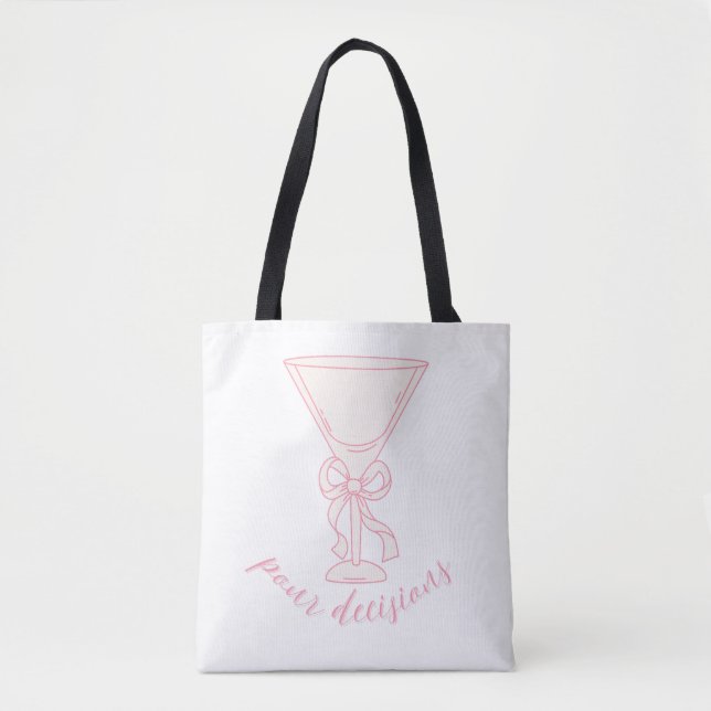 Bolsa Tote Decisões de Bebida Design de Copo de Martíni | Fof (Frente)