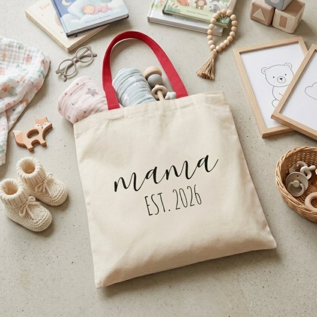 Bolsa Tote Declaração de Ano da Mamãe Minimalista (Criador carregado)