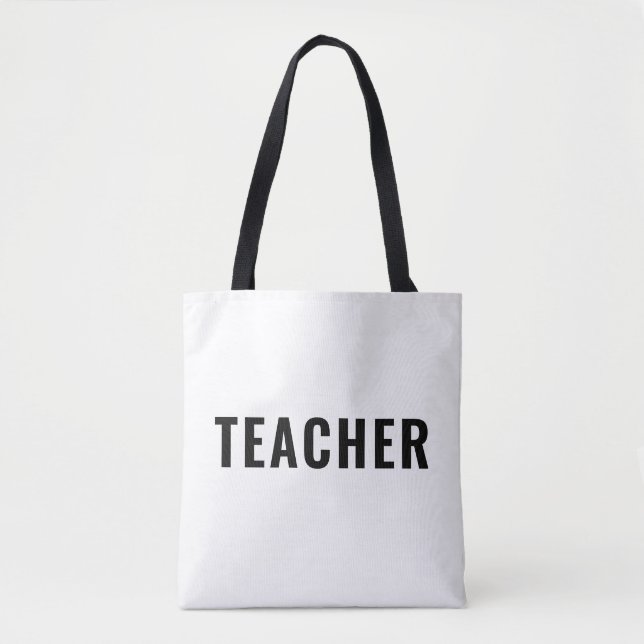 Bolsa Tote Declaração de Texto de Professor Personalizável Br (Frente)