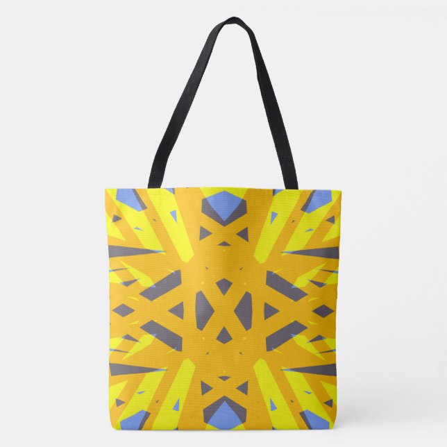 Bolsa Tote Deco Geométrico de Cinza de Vibração de Abstrato A (Frente)