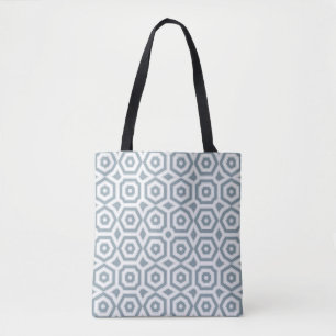 Bolsa Tote deco geométrico de cinzas brancas