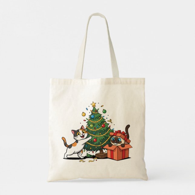 Bolsa Tote Decoração da Árvore de Natal (Verso)