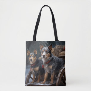 Bolsa Tote Decoração de Natal Australiana de Gado Nevado