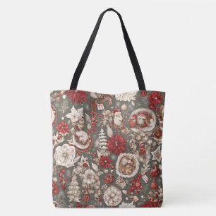 Bolsa Tote decoração de natal, flores