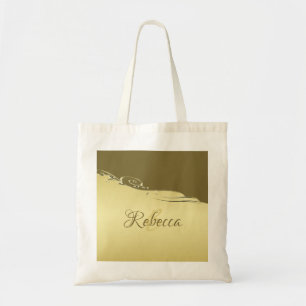 Bolsa Tote Decoração de ouro de luxo em ouro militar