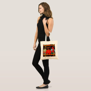 Bolsa Tote Decoração do outono de Pintura Antiquada Festiva