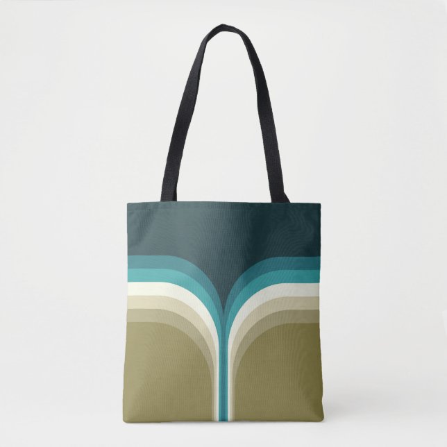 Bolsa Tote decoração em arco duplo estilo retrô (Frente)